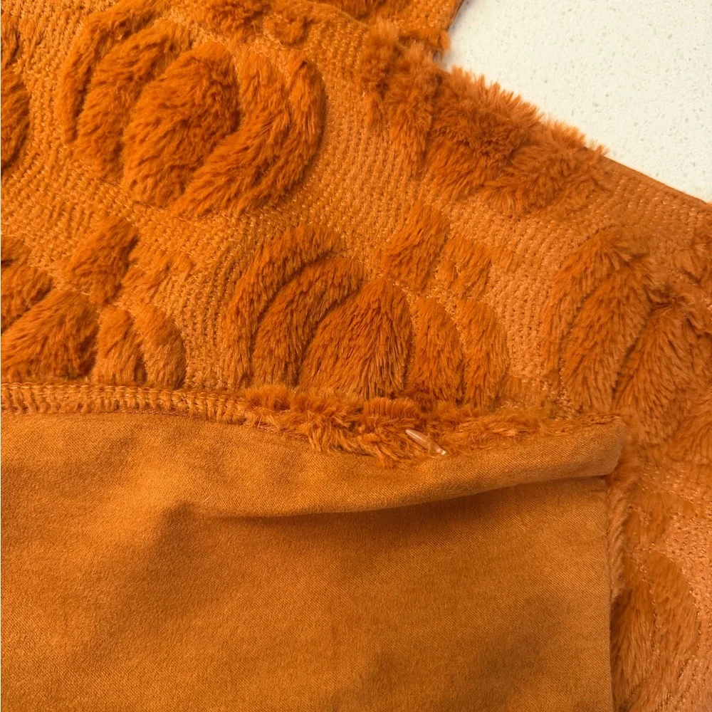 Plush Pumpkin Throw Pillow Covers, Set of 2 for 18x18 Inserts